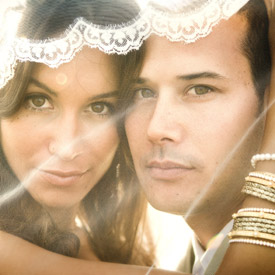 Bride and Groom close-up portrait