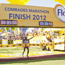 Comrades Marathon finish line 2012 winner