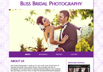 Bliss Bridal Photography site