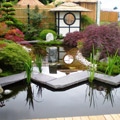 zen garden water and walkway